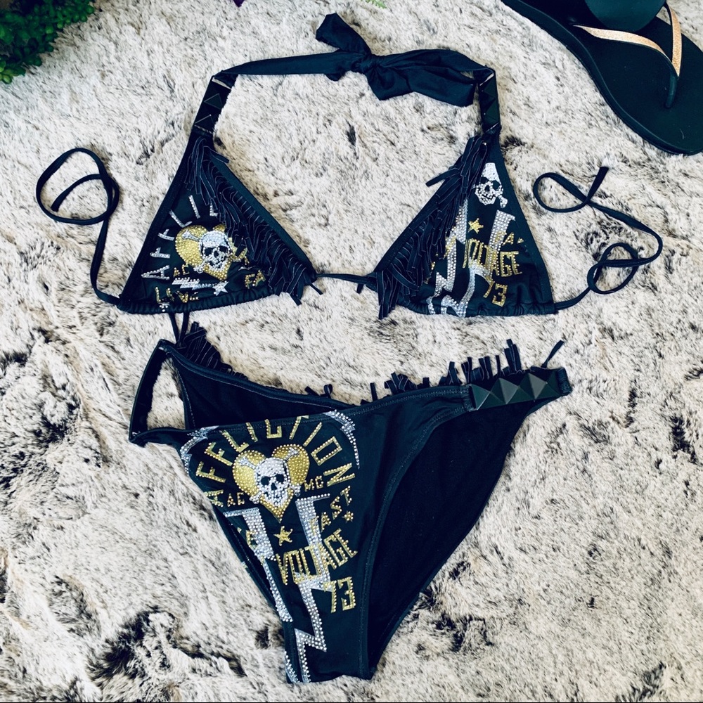 ⚜️SINFUL by AFFLICTION | LARGE | 💛Black Bikini🖤